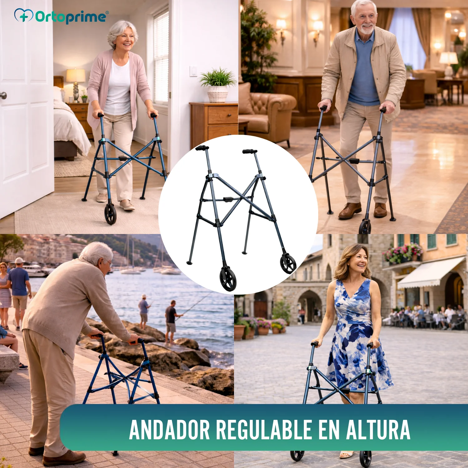 Andador de Aluminio Plegable Tipo Paraguas | Altura Regulable - Image 8