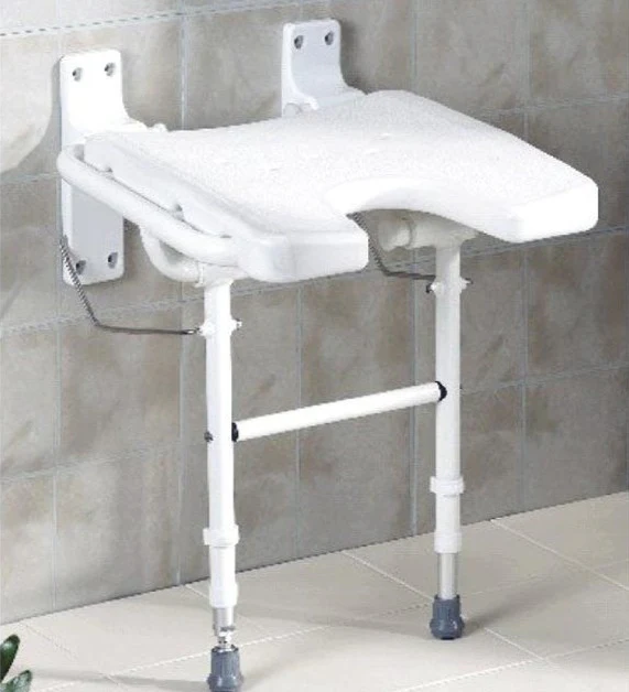 Asiento de Ducha Abatible en Forma de U con Patas para Pared - Image 2