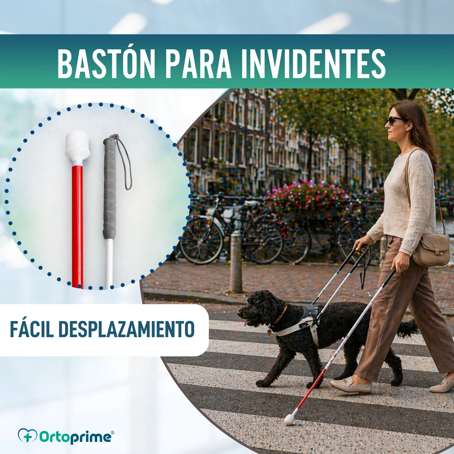 Bastón Guía Plegable de Aluminio para Discapacidad Visual - Image 4