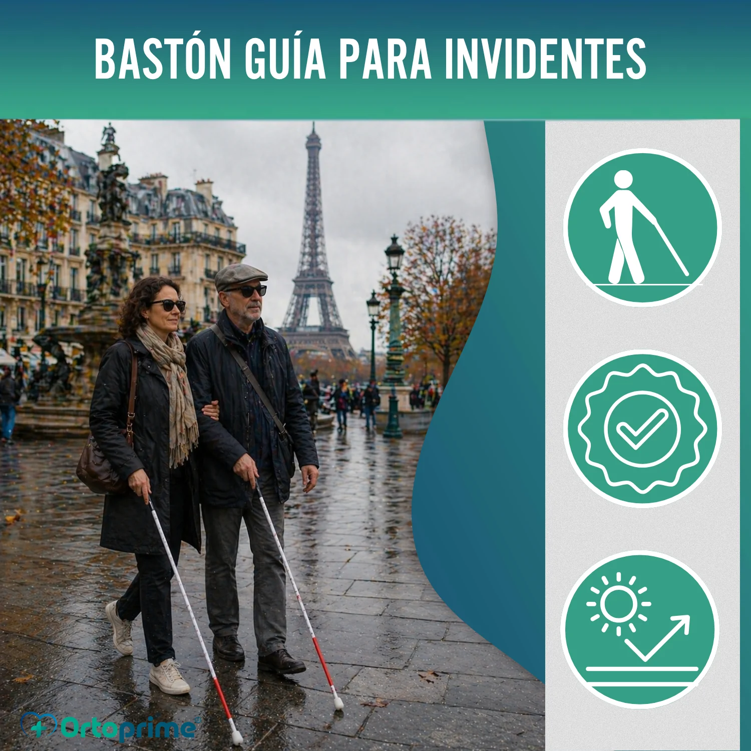Bastón Guía Plegable de Aluminio para Discapacidad Visual - Image 7