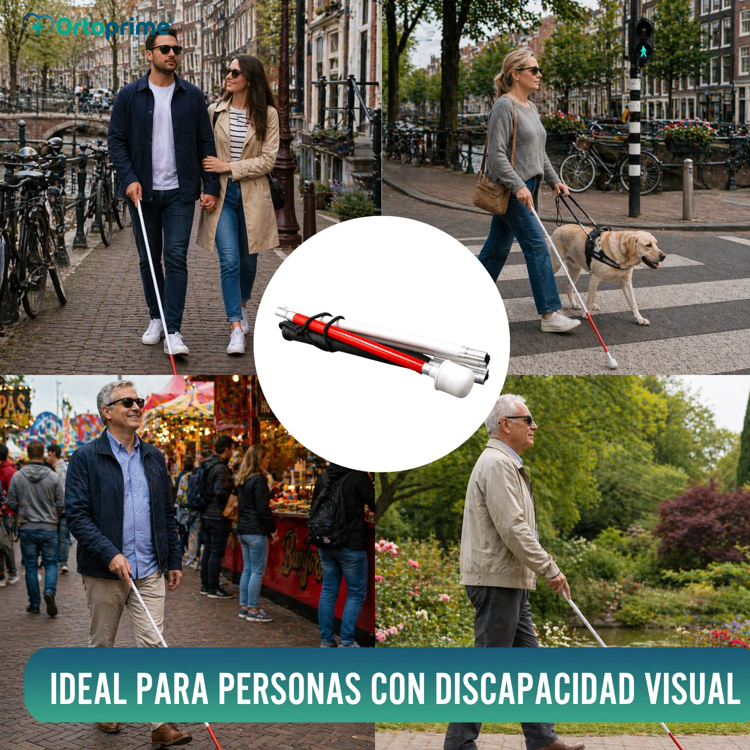 Bastón Guía Plegable de Aluminio para Discapacidad Visual - Image 8