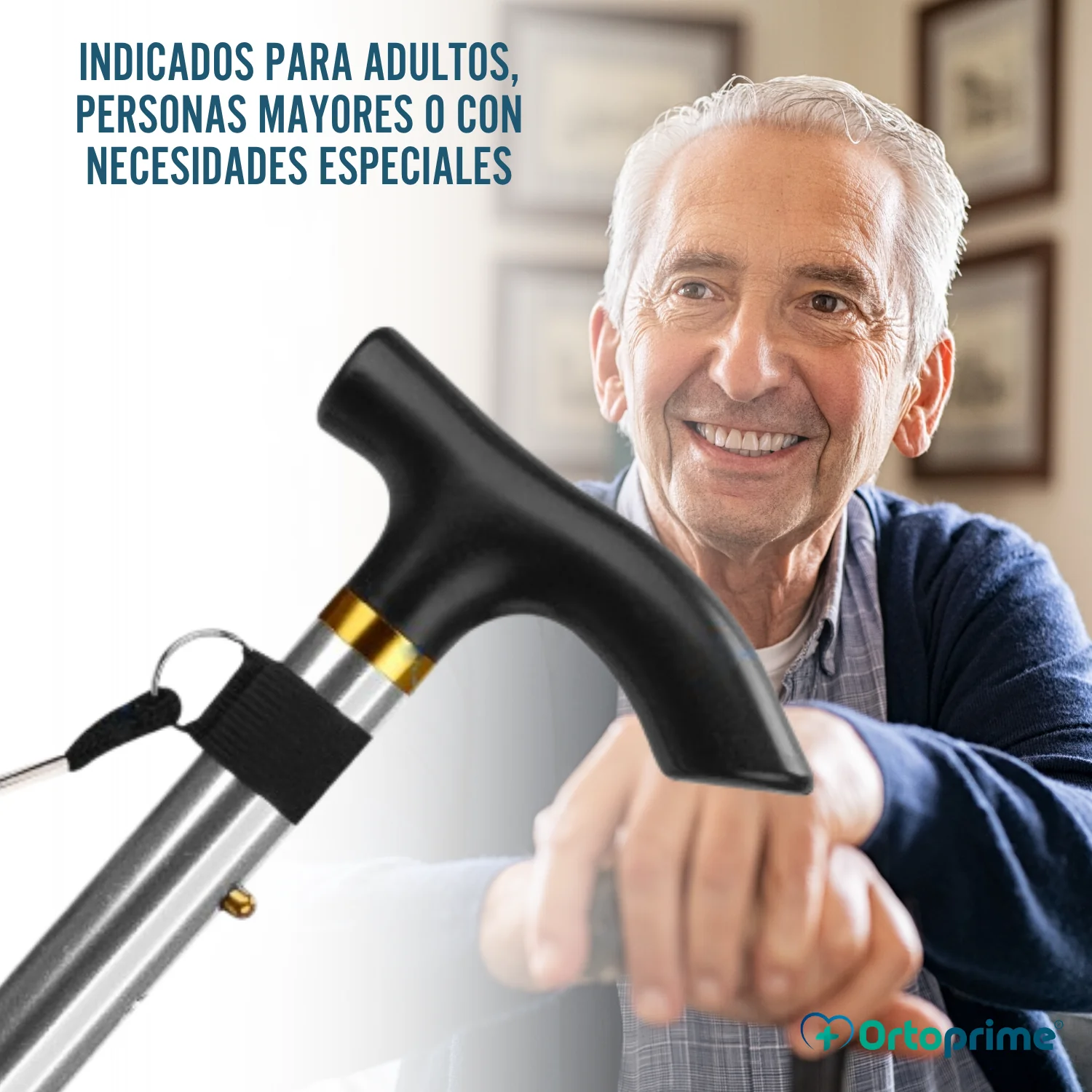 Bastón Ortopédico para Caminar Extensible | Plateado - Image 4
