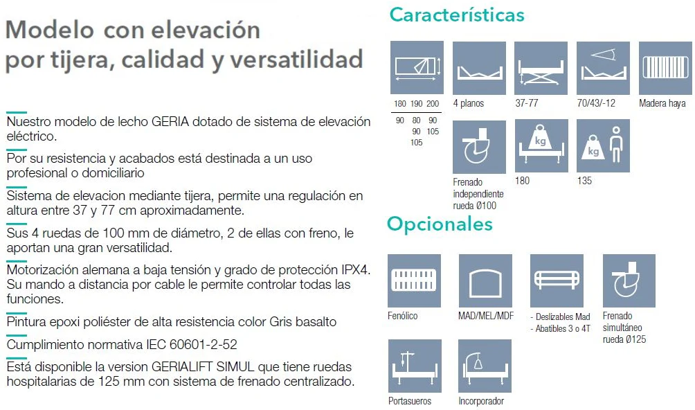 Cama Articulada Eléctrica Carro Elevación Móvil | Resistance Pack - Image 3