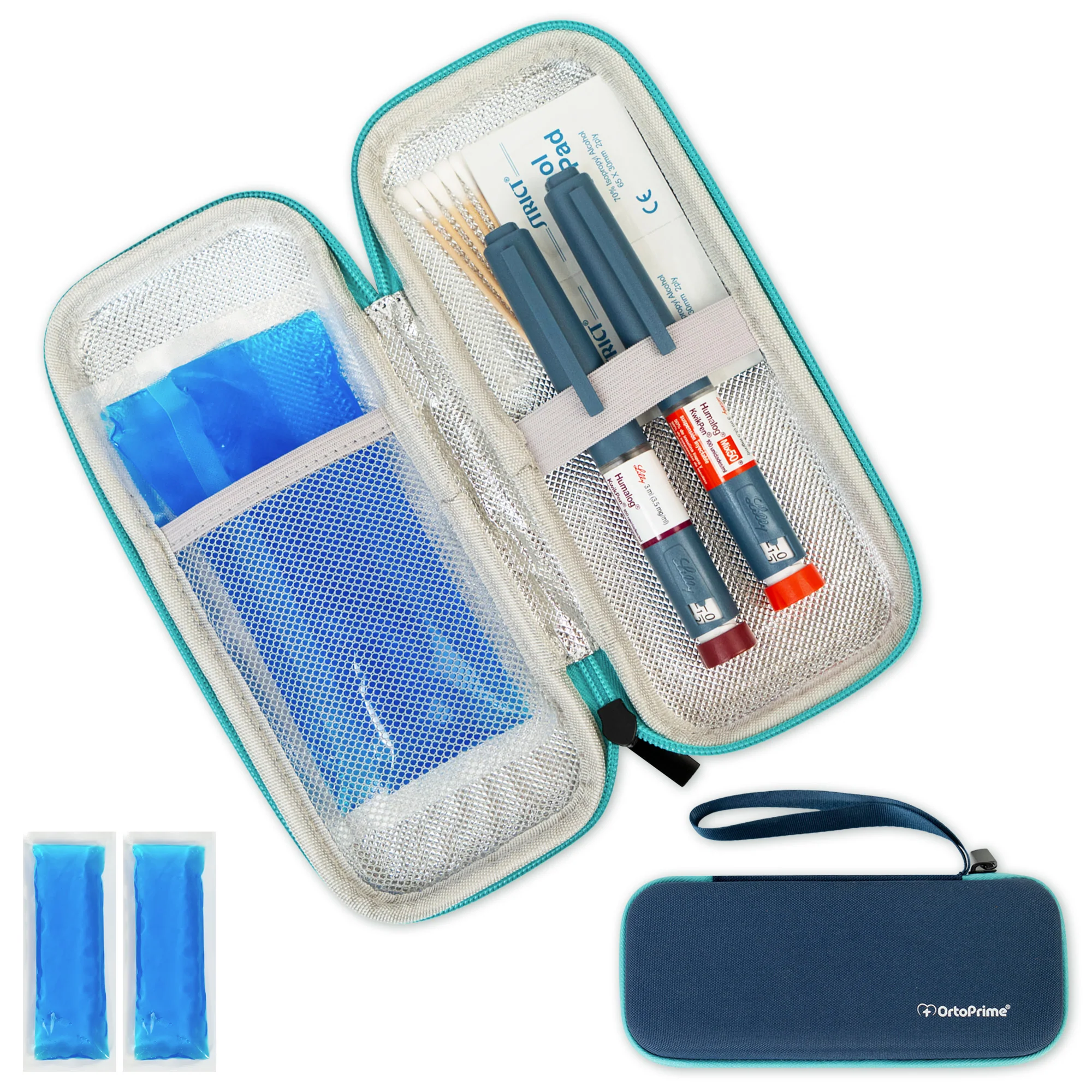 Estuche Insulina Isotérmico con 2 Bolsas Gel Frío y Cremallera