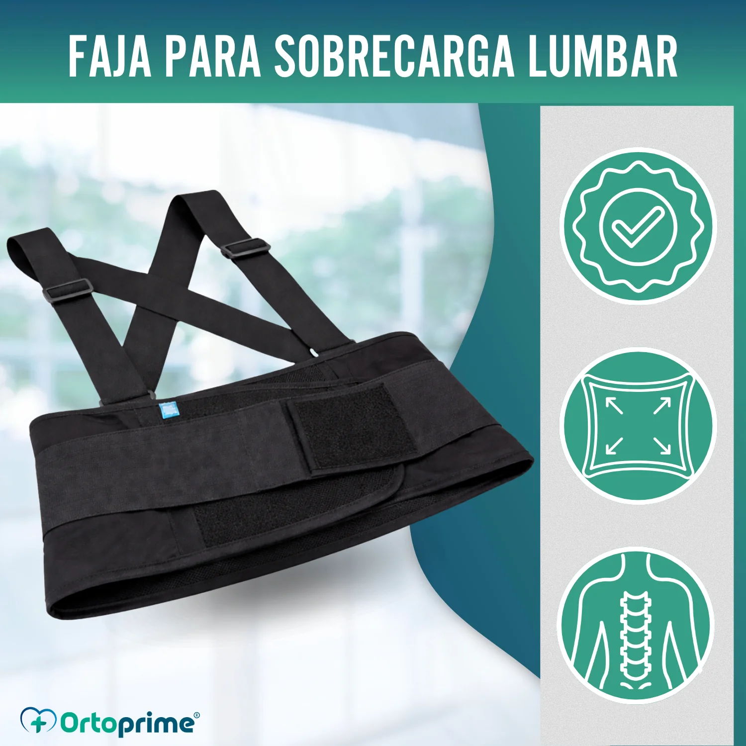 Faja Laboral Lumbosacrosa con Tirantes | Órtesis Ajustable - Image 7