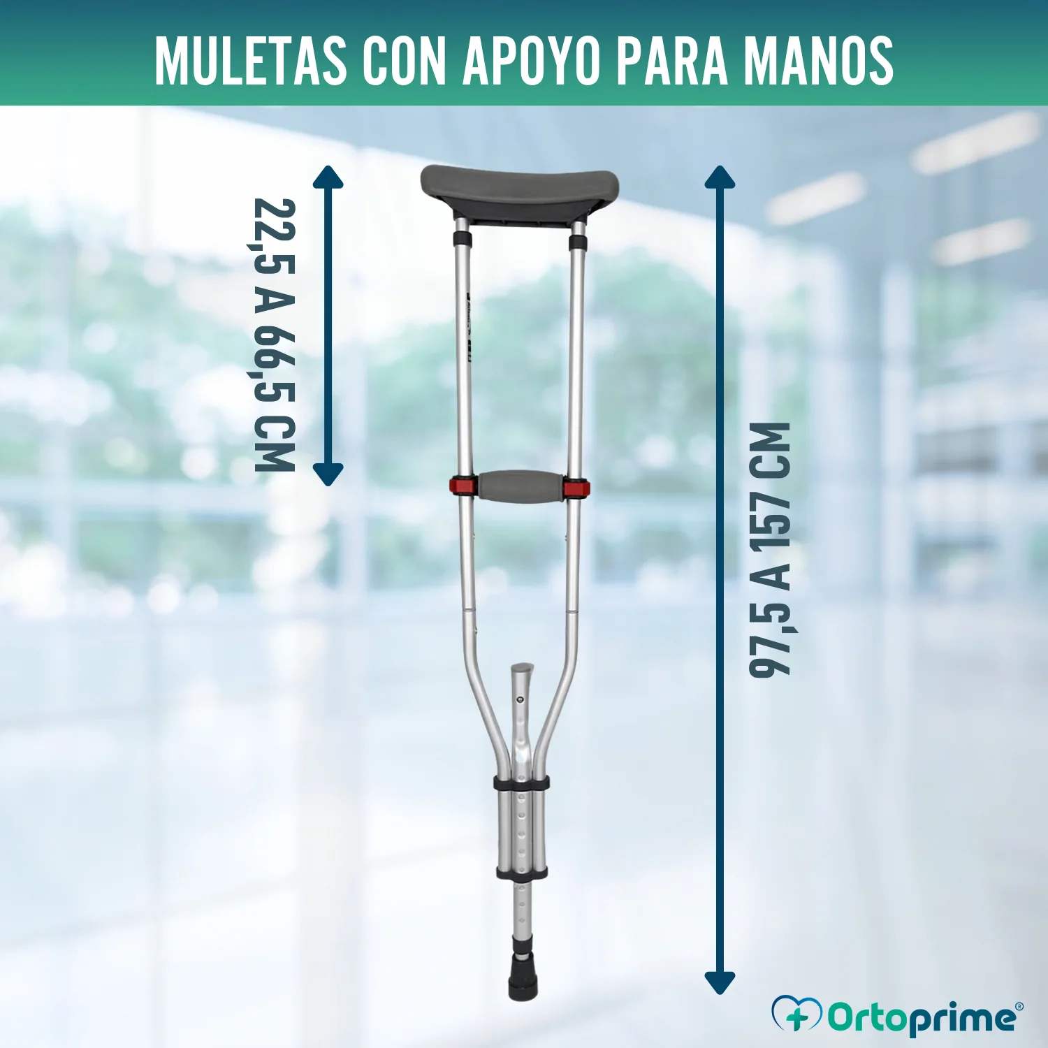 Muletas Axilares de Aluminio con Doble Regulación | Pack x2 - Image 2