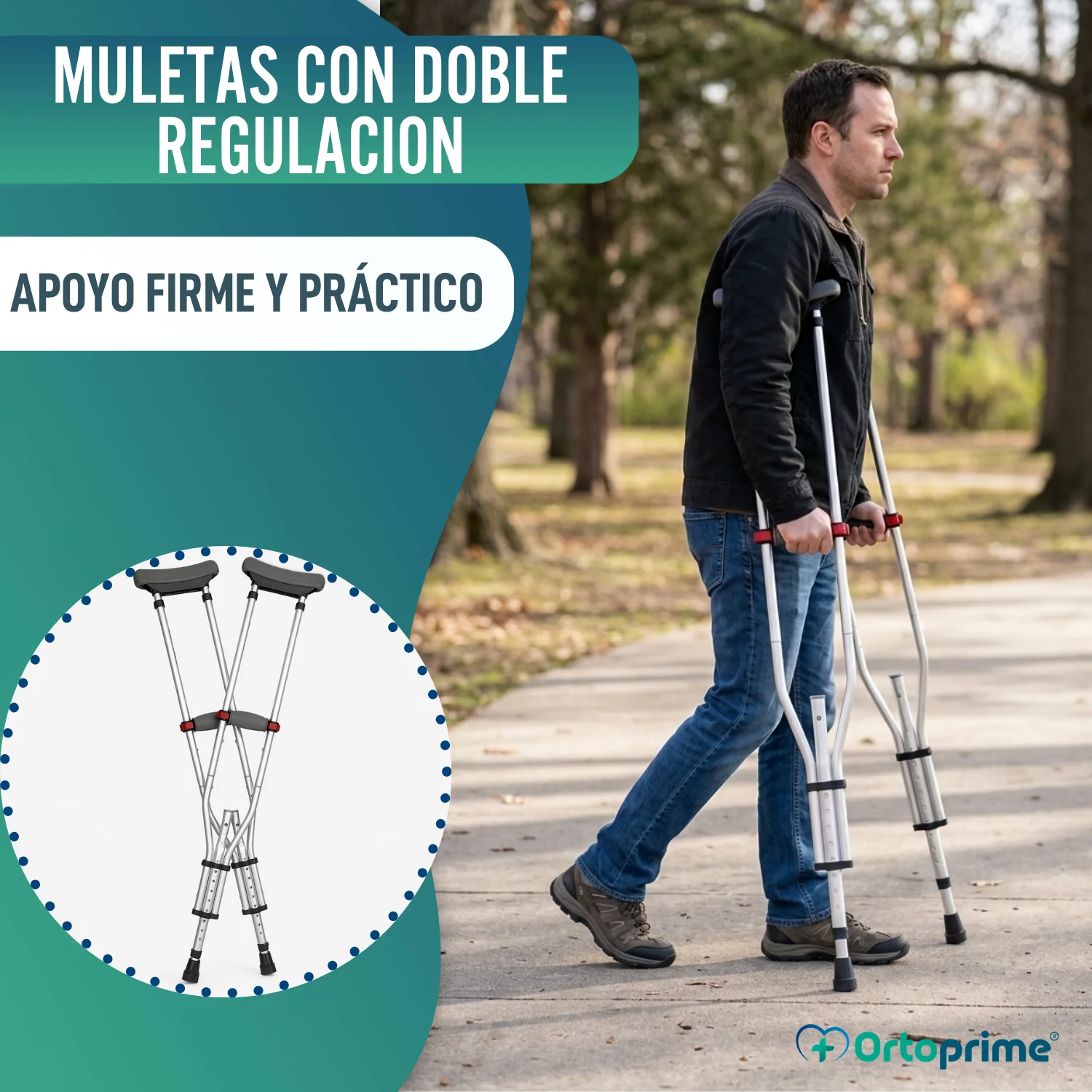 Muletas Axilares de Aluminio con Doble Regulación | Pack x2 - Image 6