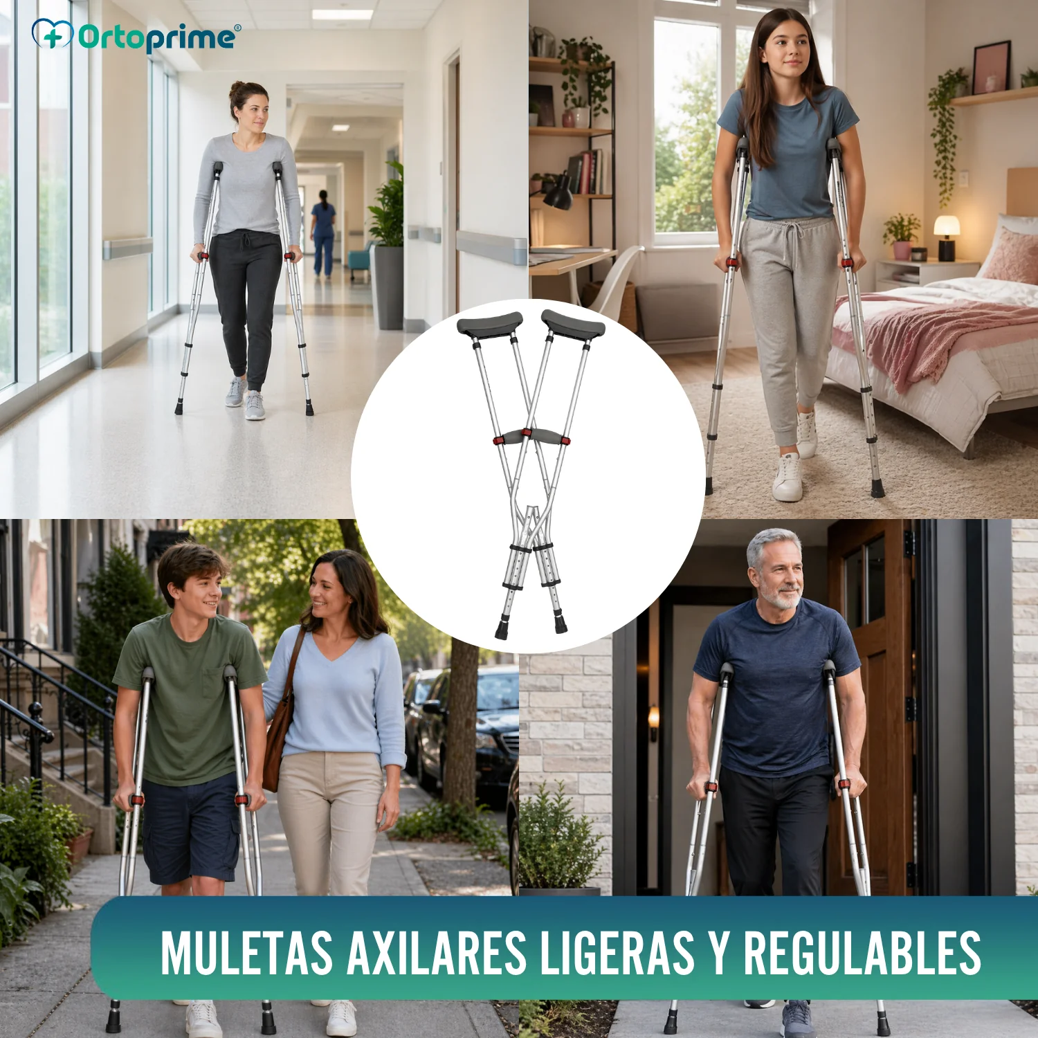 Muletas Axilares de Aluminio con Doble Regulación | Pack x2 - Image 8