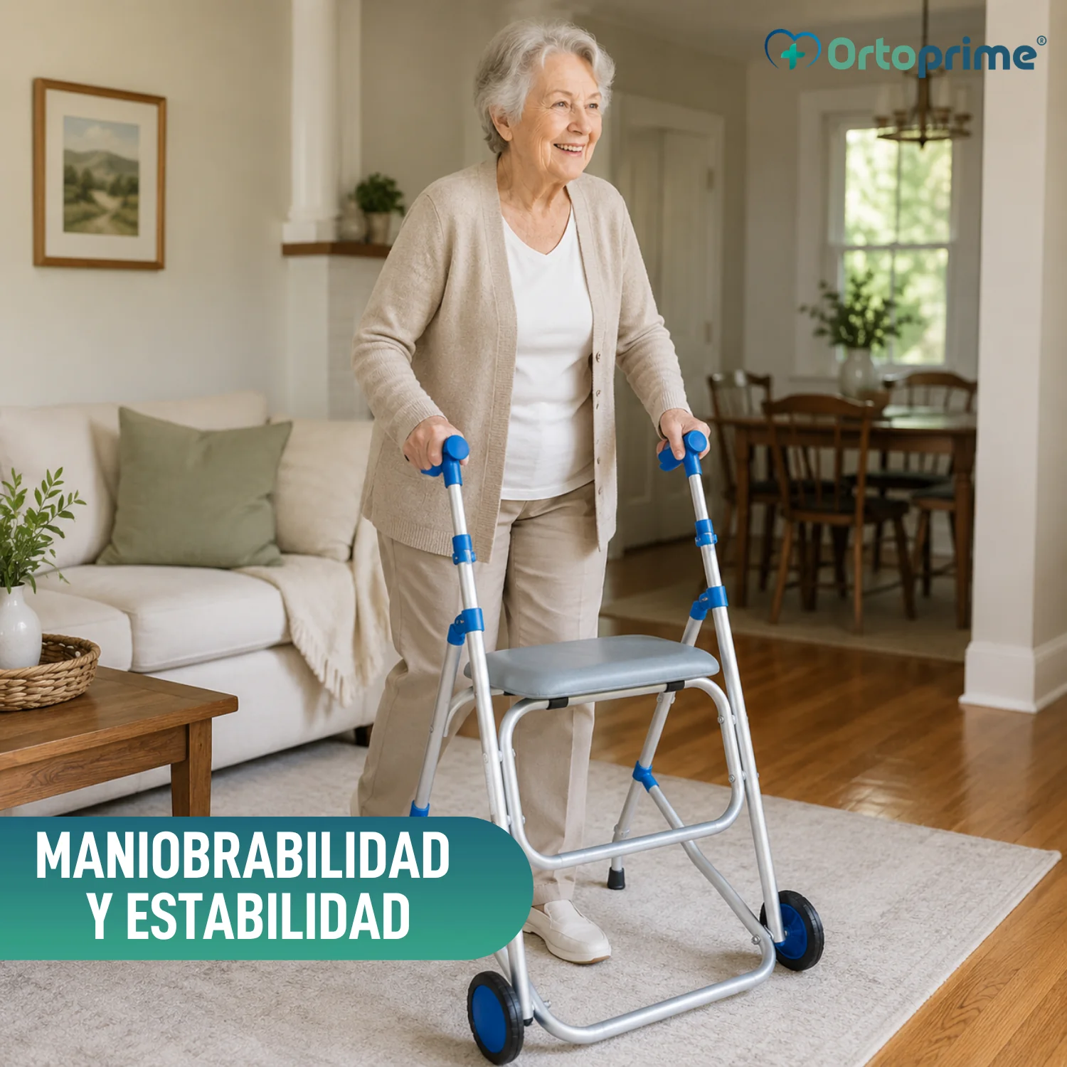 Andador de Aluminio Plegable con Asiento - Image 3