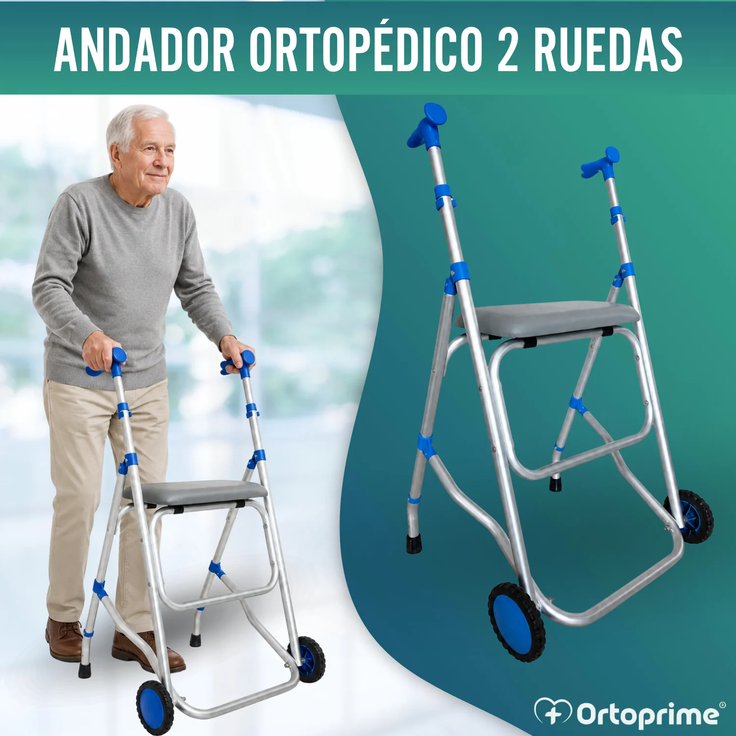 Andador de Aluminio Plegable con Asiento - Image 4