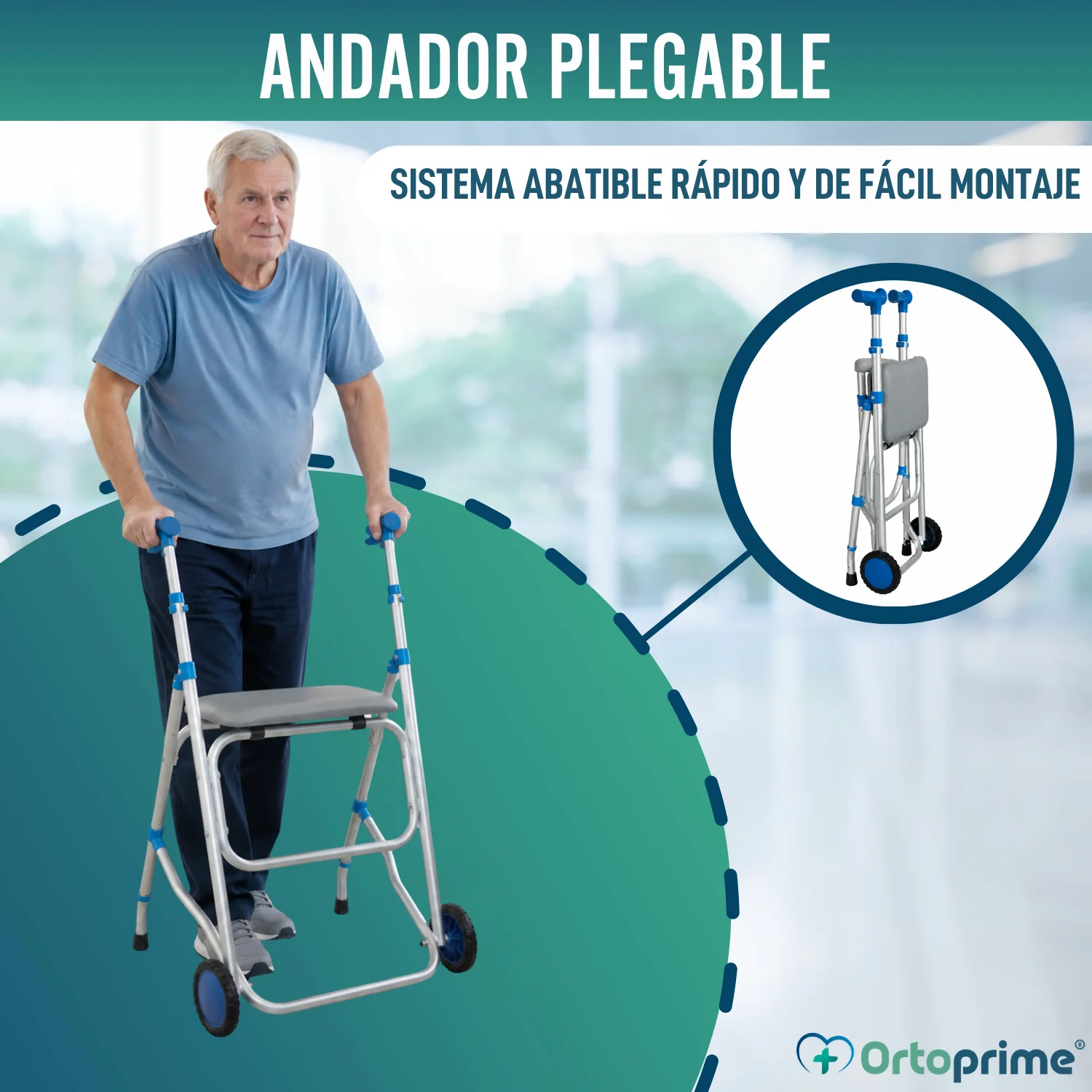 Andador de Aluminio Plegable con Asiento - Image 6