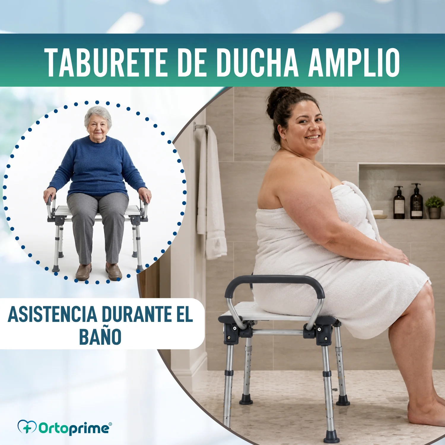 Asiento de Ducha Bariátrica XXL con Reposabrazos Abatibles - Image 6