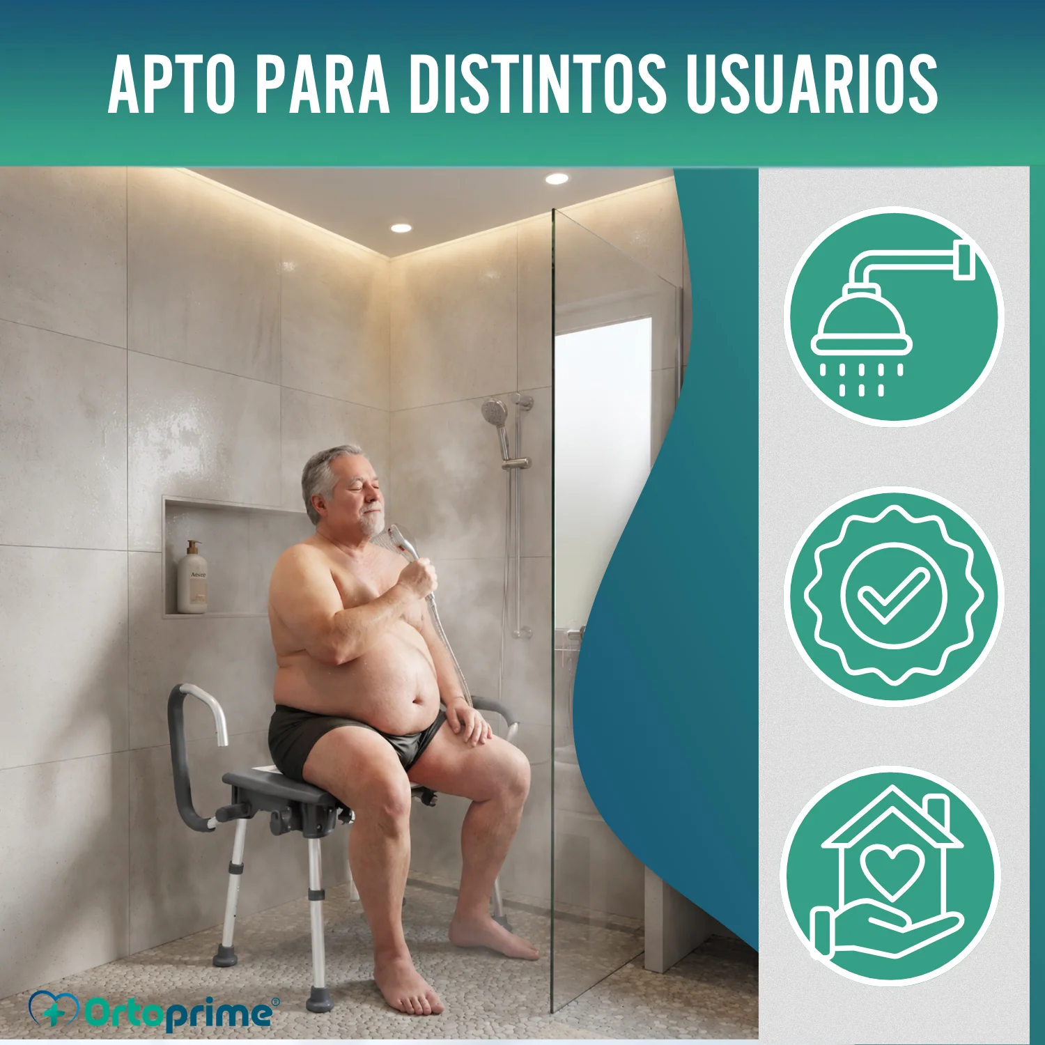 Asiento de Ducha Bariátrica XXL con Reposabrazos Abatibles - Image 7