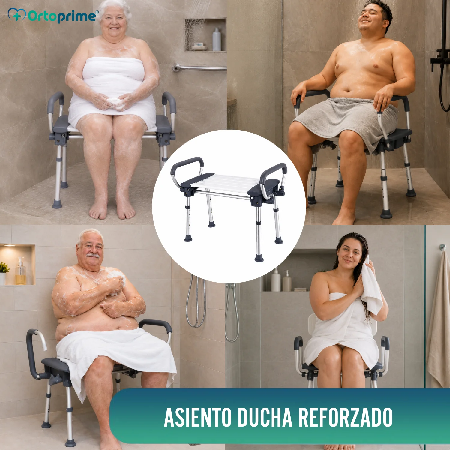 Asiento de Ducha Bariátrica XXL con Reposabrazos Abatibles - Image 8