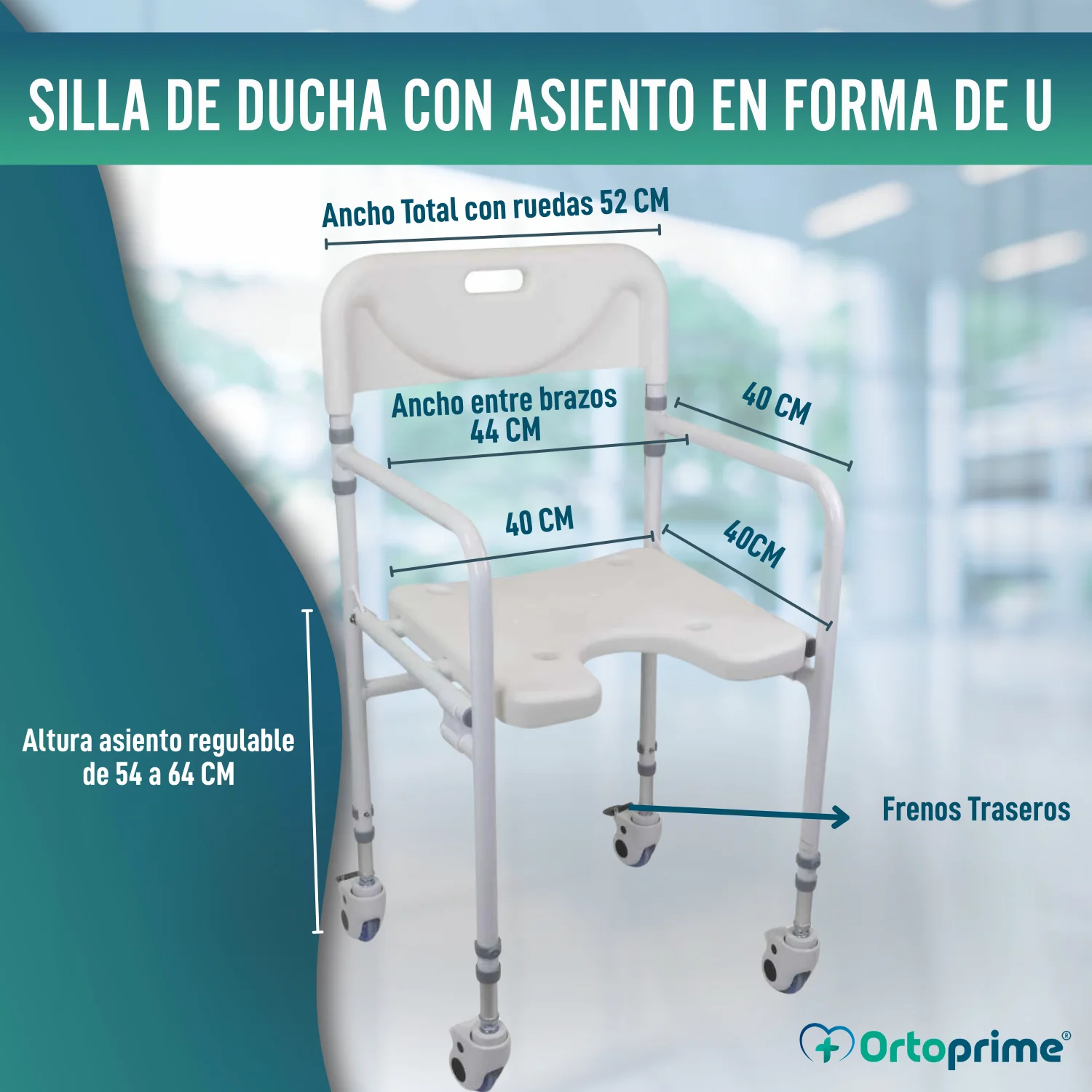 Silla de Ducha en Forma de U | Asiento para Baño Plegable - Image 2