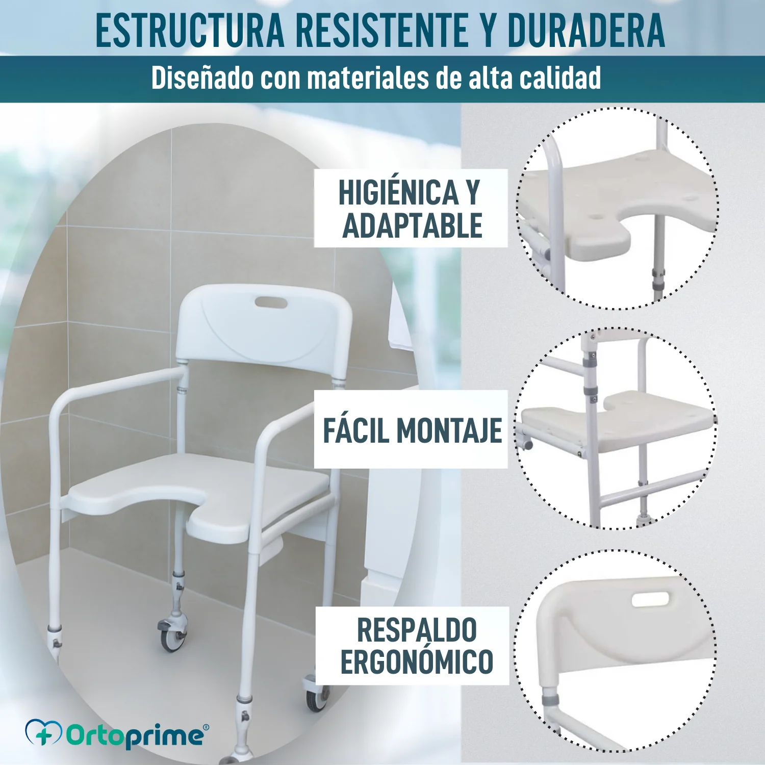 Silla de Ducha en Forma de U | Asiento para Baño Plegable - Image 7
