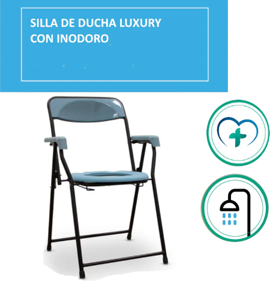 Silla WC Sanitaria Luxury con Reposabrazos Plegable - Image 4