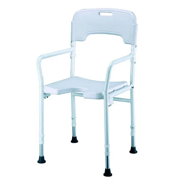 Silla para Baño con Respaldo y Reposabrazos Plegable - Image 2