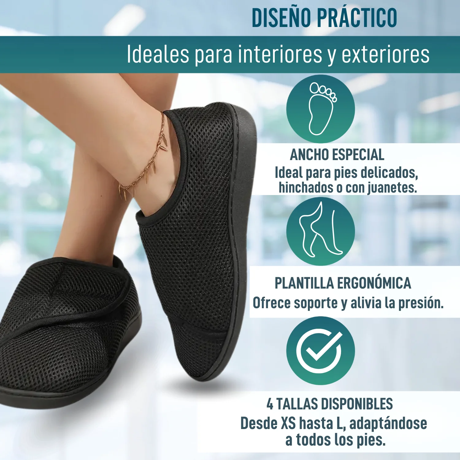 Zapatillas Ortopédicas Mujer y Hombre Pies Hinchados Transpirable - Image 4